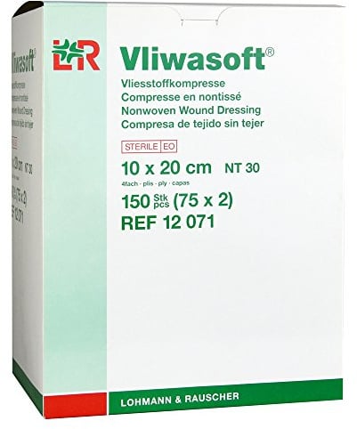 Vliwasoft fleecetskompresser 10 x 20 cm steril 4 l.