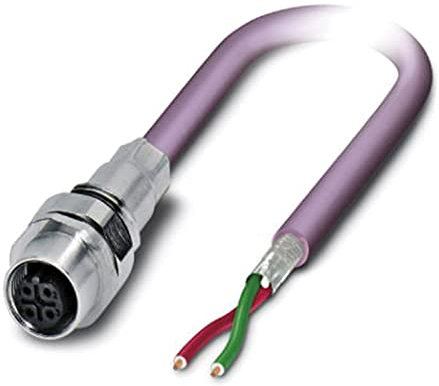 PHOENIX CONTACT SACC-M12MSD-4CON-PG 7-SH Datensteckverbinder, 4-Polig, Stecker Gerade M12, D Kodierung, Schraubanschluss, Zinkdruckguss Rändelmaterial, Vernickelt, Kabelverschraubung Pg7, 62mm Länge