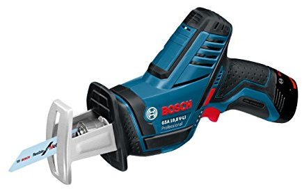 Bosch Professional GSA 10,8 V-Li Akku-Säbelsäge, L-Boxx, 2x2,0 Ah Akku, 2 Sägeblätter, 10,8 V