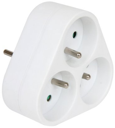 DEBFLEX Rallonge Electrique - Prise Electrique - MultIPrise Electrique - Prise MultIPrise - Adaptateur MultIPrise - TrIPlette lectrique - Triplite 2P+T 10/16A BLC Se Triangl Vrac 714760 Blanc