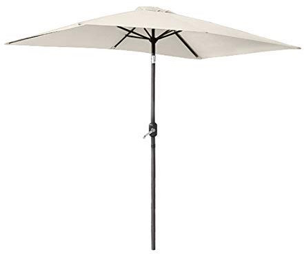 Greenbay 2x3m Garden Parasol Umbrella Patio Outdoor Sun Shade Aluminium Crank Tilt Mechanism Cream