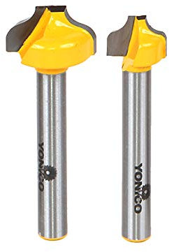 Yonico 14274q - 2 Bit Ogee Groove Router Bit Set, Cutting Diameters: 1/2 & 3/4 - 1/4 Shank