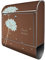 banjado® Design Briefkasten personalisiert WT Blaue Hortensie 38,5x46,5x13cm & 2 Schlüssel - Briefkasten Stahl Silber Zeitungsfach pulverbeschichtet - Postkasten A4 Einwurf inkl. Montagematerial