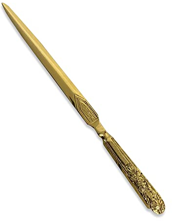 Coltello di carta in ottone goffrato
