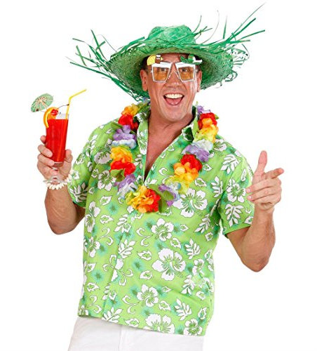 NET TOYS Chapeau Paille Vert Gringo Mexicain Chapeau de Paille Sombrero Chapeau d'été Chapeau de fête Chapeau Mexicain Vert