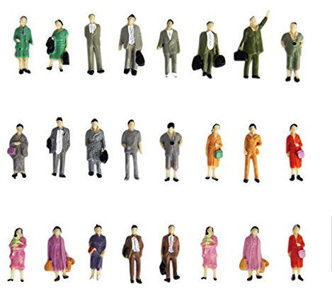 Lot de 24 figurines de modélisme peintes Personnes attendant le train Échelle HO (1:87) P87-12