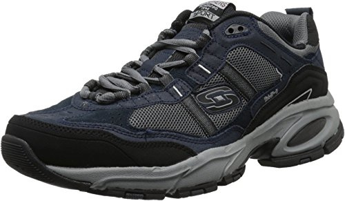 Skechers Men's Vigor 2.0 Trait Sneaker, Navy Grey, 10.5 UK X-Wide