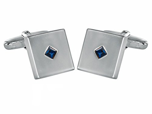 Grom Manschettenknöpfe Zirkonia-Stein Silber