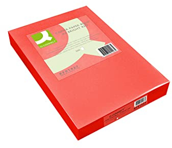 Q-Connect Bright Red Coloured A4 Copier Paper 80gsm Ream (Pack of 500) KF01427