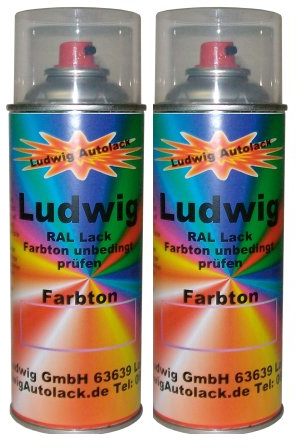 LudwigLacke 2 Spraydosen 400ml Autolack glänzend RAL 6000 Pastinagrün