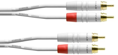 CORDIAL Câble audio double RCA blanc 6 m