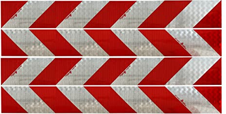 UvV Kfz Warnmarkierungsfolie 4,2 Meter Reflexfolie für 2 Baustellen- Fahrzeuge mit Sonderrechten. Set 141mm x 2,1m Links und rechts