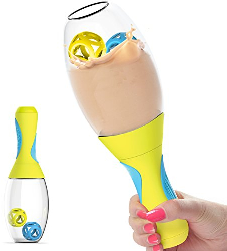 Asobu 600 Ml Samba Shaker Protein Shake Drink Mixer Yellow/Blue, 9X9X27.5 Cm