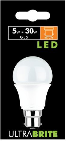 Status 5ULGBCP1PKB10 B22 5 W LED Light Bulbs, Warm White