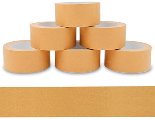 verpacking 6 Rollen Papierklebeband 50m braun, recycelbar, leise abrollend, starker Naturkautschuk Kleber, umweltschonende PP Alternative