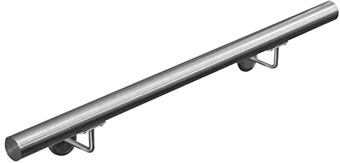 V2Aox Handlauf Treppengeländer aus Edelstahl, Durchmesser: 4,2 cm, Rostfrei & Wetterfest, Inklusive Montagematerial, Halter, Länge: 50 cm
