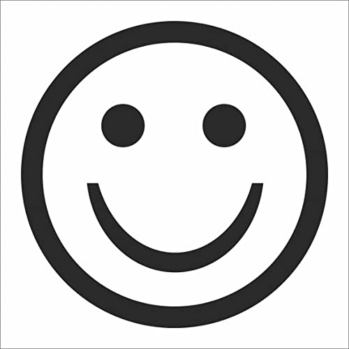 INDIGOS UG Aufkleber - Autoaufkleber - JDM - Die Cut - Smile - Happy Face - Auto, Truck, Notebook, Laptop, Vinyl - Folie Decal Sticker - schwarz - 101mmx101mm