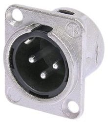 NEUTRIK - EMBASE XLR 3 POINTS MALE ARGENTE NICKEL TYPE D