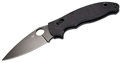 Spyderco Taschenmesser Manix2 Black G-10 Blade Plainedge, schwarz, C101GPBBK2