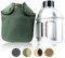 Bottiglia di alluminio da 1 litri, con bicchiere (Piano serbatoio), Forze armate tedesche della bottiglia/ALU Travel Bottle + Borsa in tessuto militare verde – Marca Ganzoo