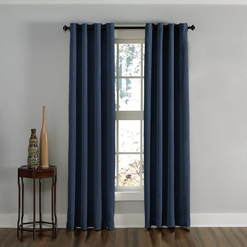 Curtainworks Lenox Grommet Curtain, 50 x 132 in, Blue Navy, 1 Panel