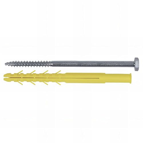 10 Chevilles longues CQLT D. 10 x 160 mm + Tirefond D. 7 x 160 mm - Tête hexa. 13 mm - Zingué