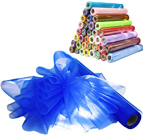 Time to Sparkle 29CM X 26M Organza Rolle Weich Schiere Stoff Hochzeit Party Geschenke(RoyalBlue)