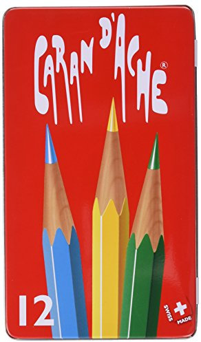 Caran D'ache Swisscolor Watercolour Pencils in Limited Edition Metal Box (Pack of 12)