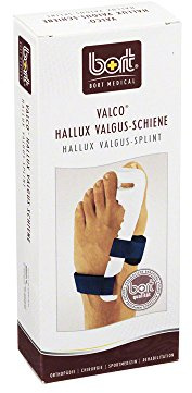 bort 930010 medium rechts Valco Hallux-Valgus-Schiene Orthese zur physiologischen Korrektur des Großzehengrundgelenks 1 Stück, rechts medium, weiß