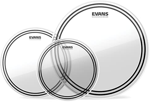Evans ETP-EC2SCLR-R EC2S (Clear) Tom Pack Rock 25,4 cm (10 Zoll), 30,4 cm (12 Zoll), 40,6 cm (16 Zoll) Felle