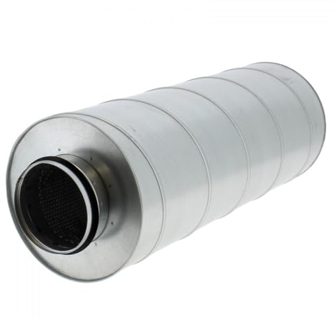VENTS - Silencieux de ventilation rigide 125mm - Longueur 60cm, Diamètre total 225mm, Poids 3.3kg, Acier galvanisé, Isolation ignifuge