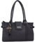 Catwalk Collection Handbags - Sac Porté Èpaule Femme Cuir - Sac à Main Moyen - Sac Porté Main Multipoches - MARTINA - Noir