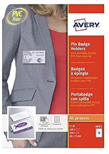 Avery Namensschild zum Anstecken 40 x 75 mm