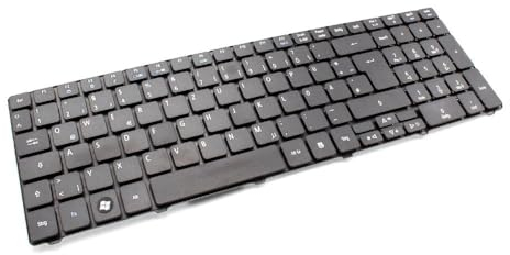 vhbw Tastatur Keyboard QWERTZ kompatibel mit Acer Aspire 5410T, 5536, 5536G, 5538, 5538G, 5542, 5542G, 5552 Notebook - Schwarz, mit Nummernblock