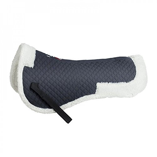 HORZE Demi-Coussin en Fourrure, Coussin d'équitation, Respirant, Sangles de Fixation, Taille Poney/Complet, Blanc, Violet, Rose, Marron, Noir, Gris, P