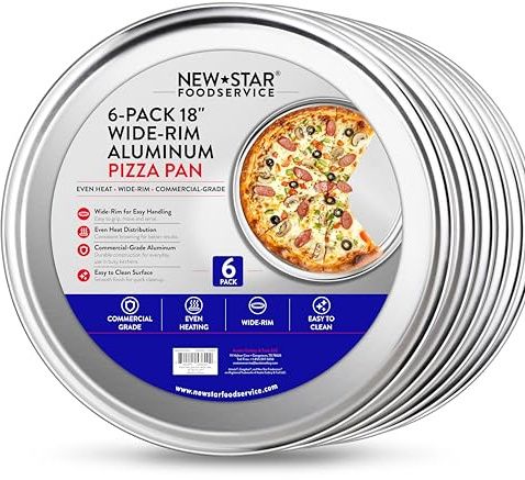 New Star Foodservice Pizzablech Pizzablech breiter Rand Aluminium 45,7 cm 6 Stück