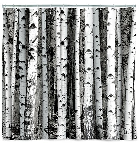 Kikkerland Vorhang für die Dusche, Birke