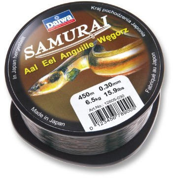 Daiwa Samurai Aal 0,30mm / 7,2kg / 450m Monofile Schnur Aalschur Dunkelbraun
