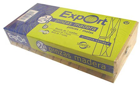 EXPORT pinzas de madera para la ropa paquete 24 uds