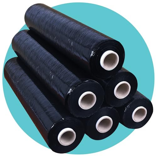 Triplast 400 mm x 250 m film étirable pour palette – Noir (Lot de 6)