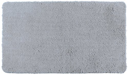 WENKO 22329100 Hochflor Badteppich, Polyester, anthrazit, 120 x 70 x 0,5 cm