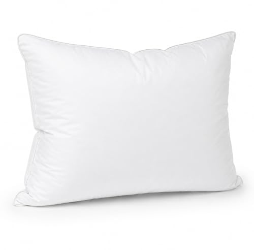 East Coast Bedding European White Goose Down Pillow - Standard Size Pillow for Sleeping - Pack of 1-800 Fill Power - Perfect Level of Softness & Firmness - Great for Side, Back & Stomach Sleepers