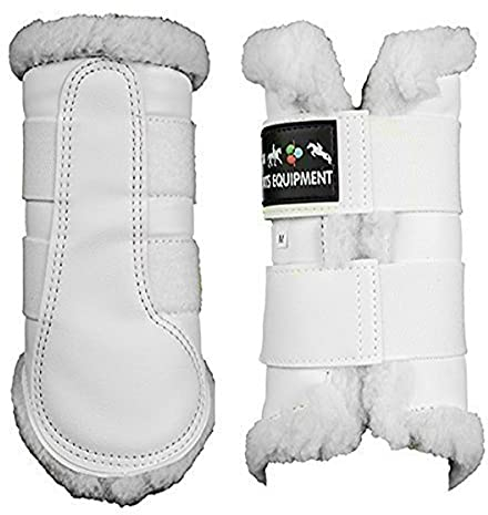 HKM 8585 Gamaschen Comfort, Teddyfutter Lederimitat-Kunstleder Anatomisch, weiß, S