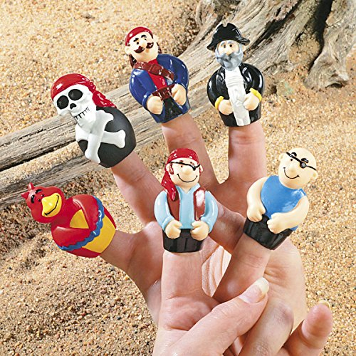 cama24com Piraten Fingerpuppen für Piratenparty aus Vinyl 12 Stück Mitgebsel und Gastgeschenk Palandi®
