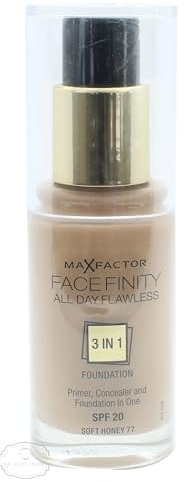 Max Factor Face Finity 3 in 1 Foundation, 77 soft honey, 1er Pack (1 x 30 g)