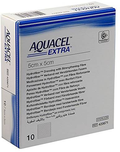 ConvaTec 3673282 AQUACEL Zusatzhydrofiber Wunden Verband, 5x5cm (Packung mit 10)