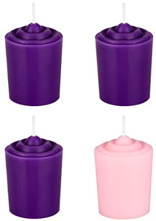 Mega Kerzen – geruchloses 15 Stunden handgegossen Advent Votivkerze, Set 4