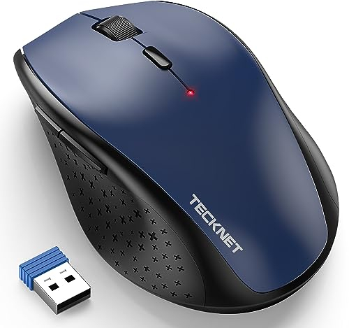 TECKNET Kabellose Maus, 4800 DPI 2.4G Funkmaus mit USB Empfänger, 30 Monate Batterielaufzeit, Optical Tracking, Wireless Maus mit 6 Tasten für PC Laptop Windows Mac MacBook Linux