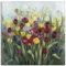 ARTLAND Wanddeko Leinwand Bilder Wandbild 70 x 70 cm Botanik Blumenwiese Tulpe Malerei Bunt A5SH Tulpenwiese