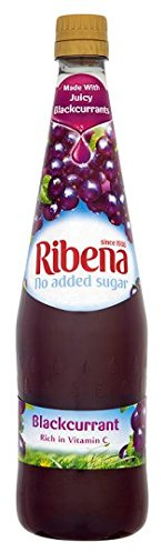 Ribena No Added Sugar Blackcurrant Flavour, 1L Bottle (Pack of 2)